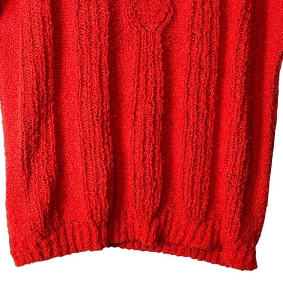 Vintage Organically Grown Sweaters Knit Sweater Cropped Red Soft Acrylic Holiday - Picture 3 of 12